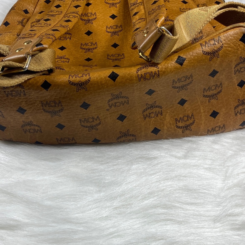 MCM Tan and Gold Studded Backpack - Picture 15 of 16